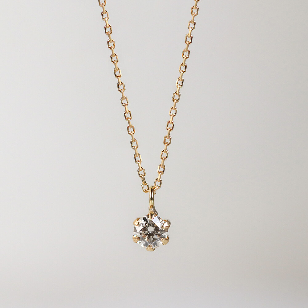 一石 ダイヤモンド 0.1ct ネックレス | K18