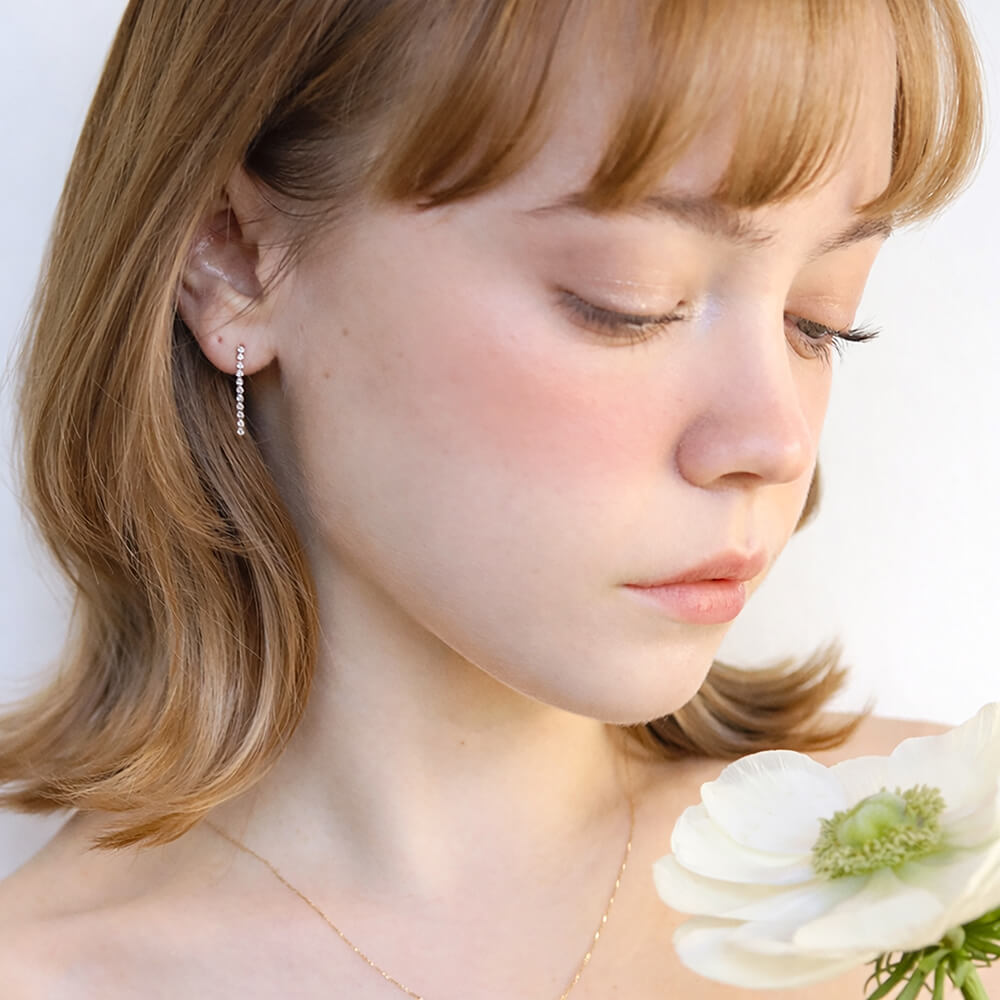 ダイヤモンド ロング テニス  ピアス | K10YG / K18〈Web限定〉