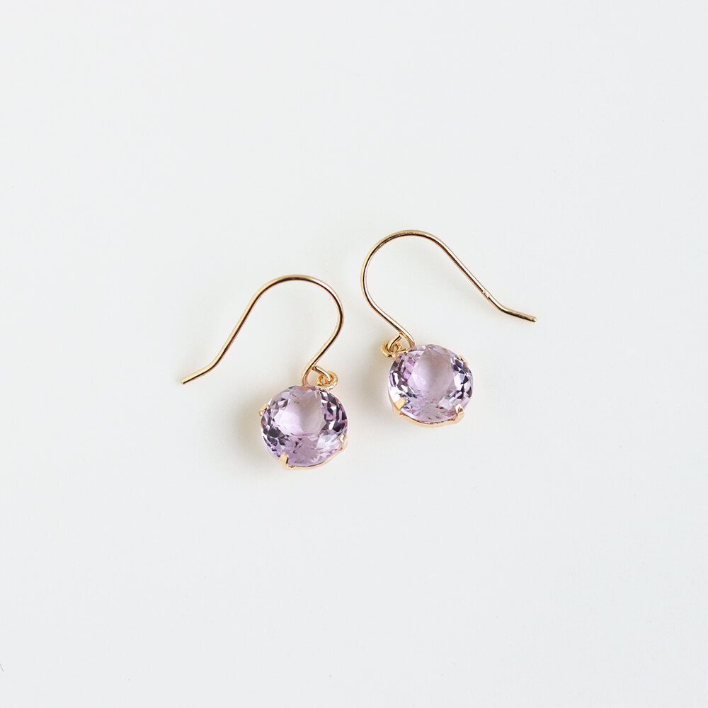 ピンクアメジスト フック ピアス | K18〈Web限定〉