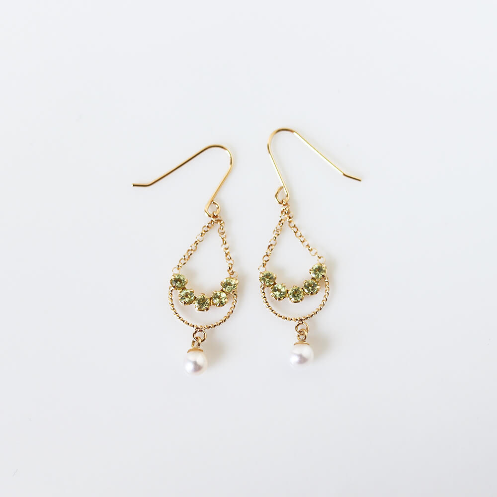 ペリドット / パール フック ピアス | K18〈Web限定〉