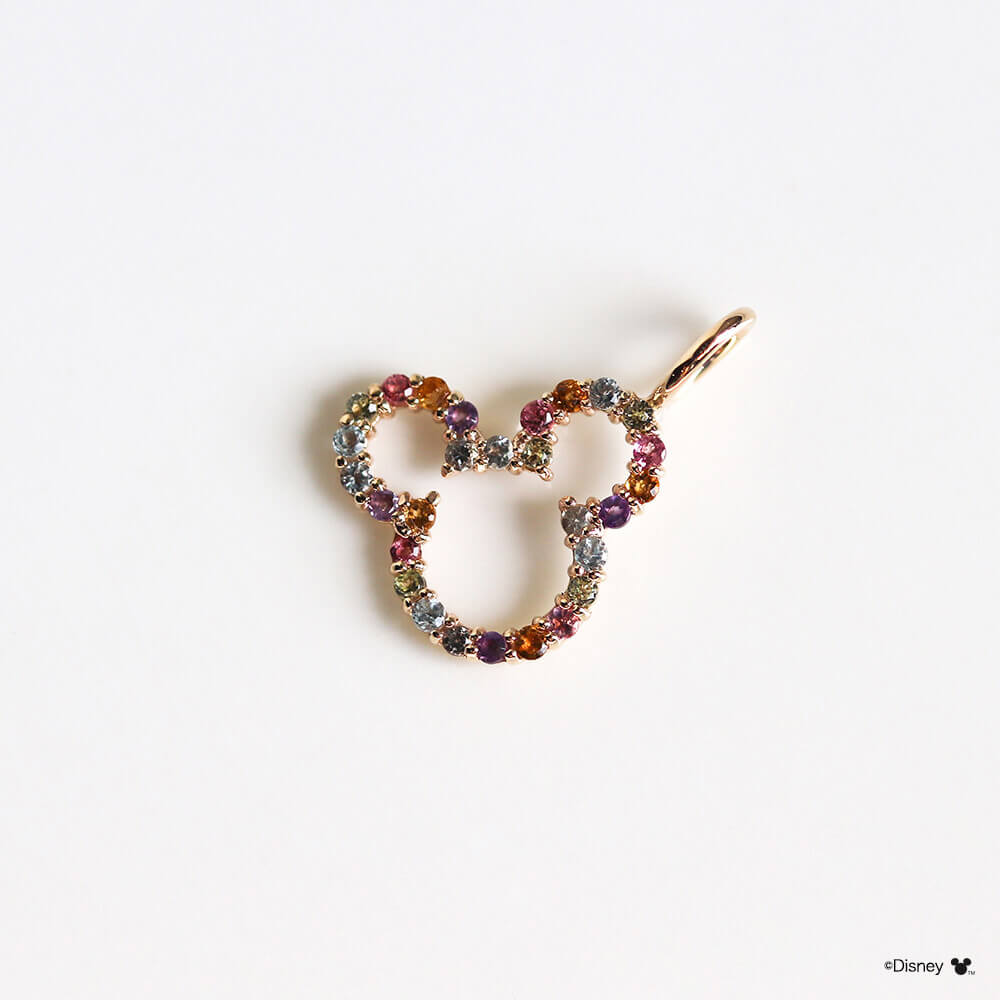 ミッキーマウス / マルチカラーストーン チャーム | K10YG  〈Web/丸ビル店限定〉