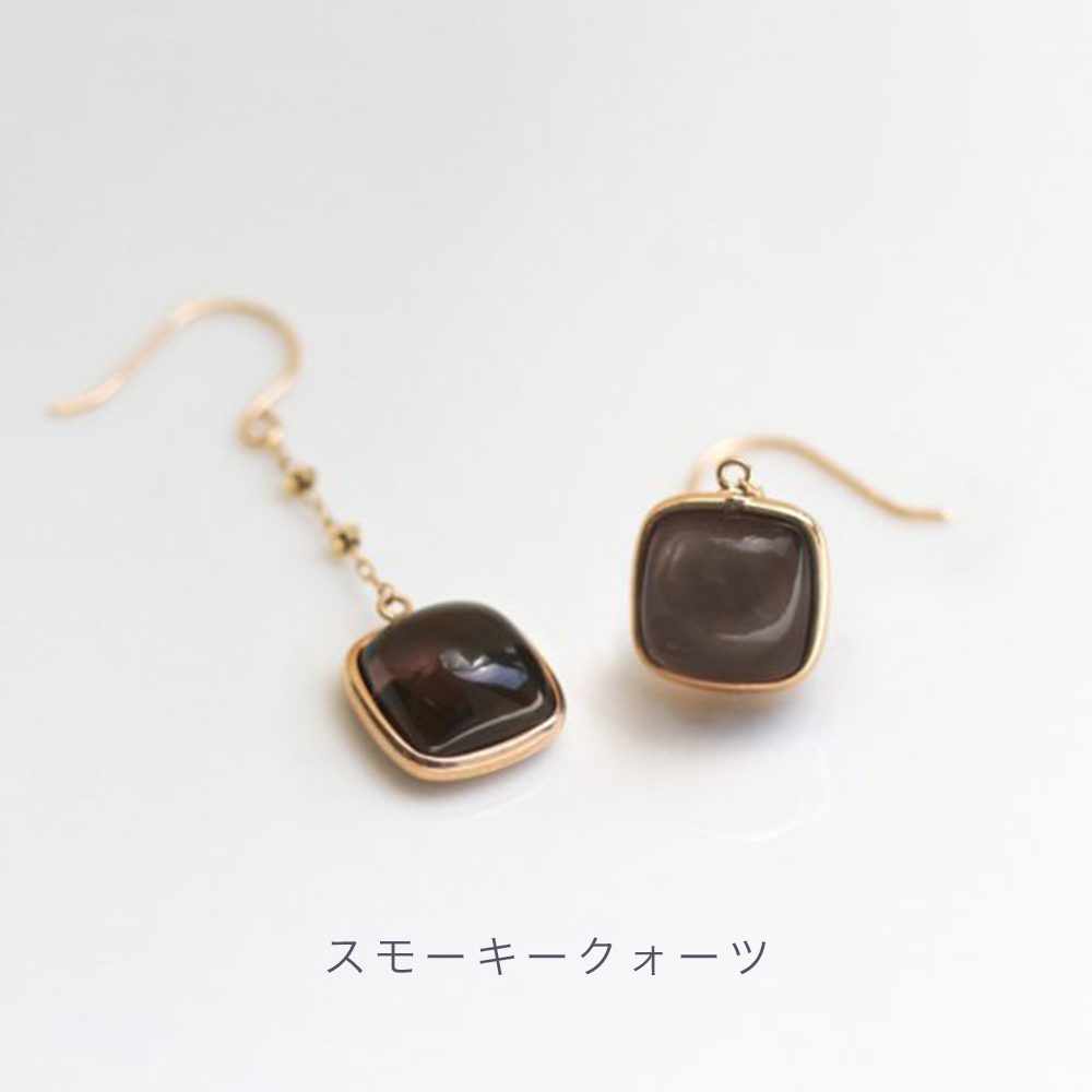 tota  cuicui カボションピアス スモーキークォーツ cui-cui / キュイキュイ / ジュエリー＆アクセサリー / カラー