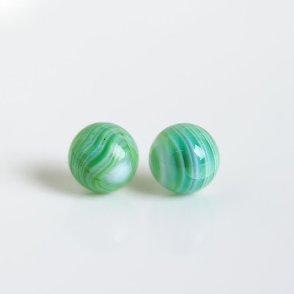 グリーンレースアゲート ピアス | K10YG〈Web限定〉