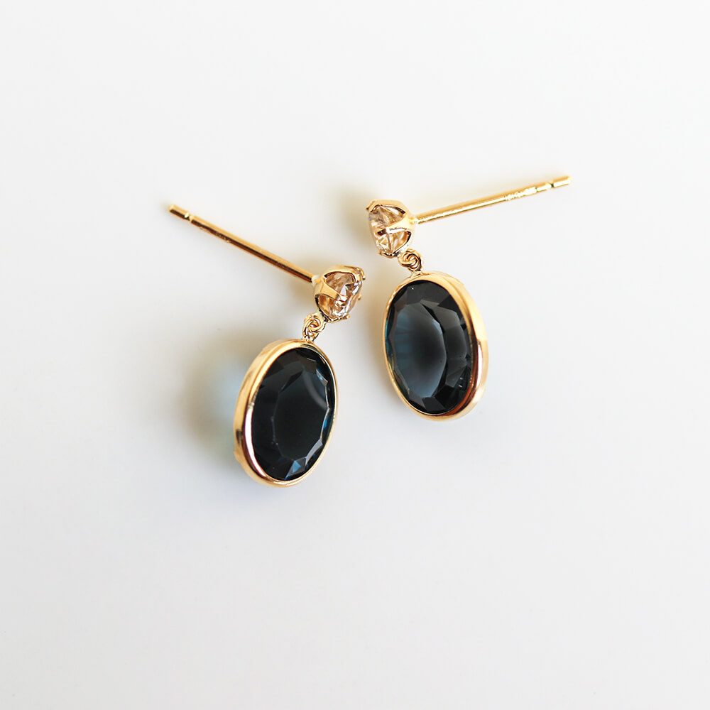 ロンドンブルートパーズ / ダイヤモンド0.5ct ピアス | K18〈Web限定〉
