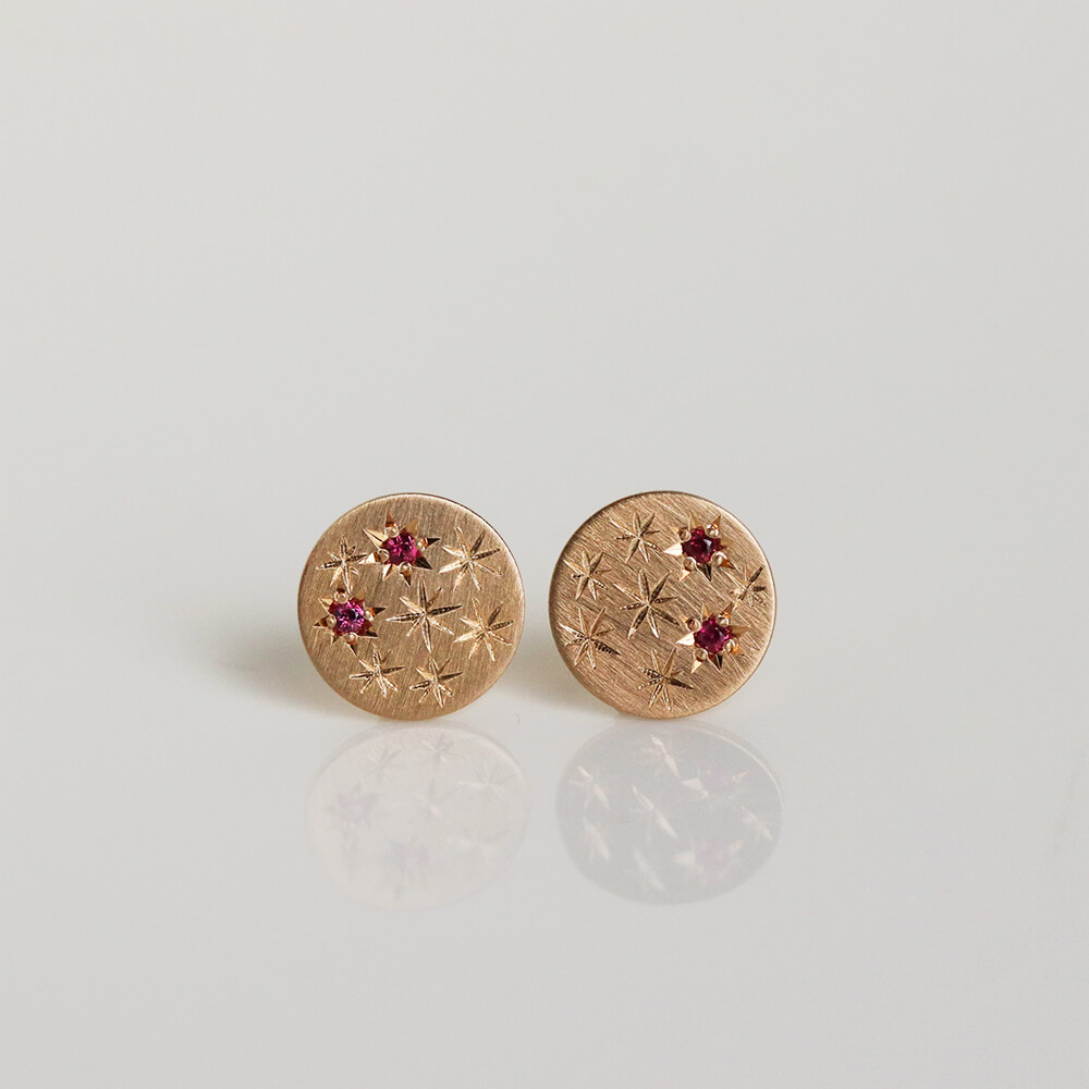 ルビー スター コイン ピアス | K10YG 〈Web限定〉