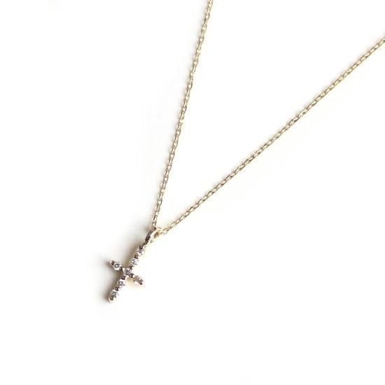 Diamond Cross Necklace | K10YG〈Web限定〉