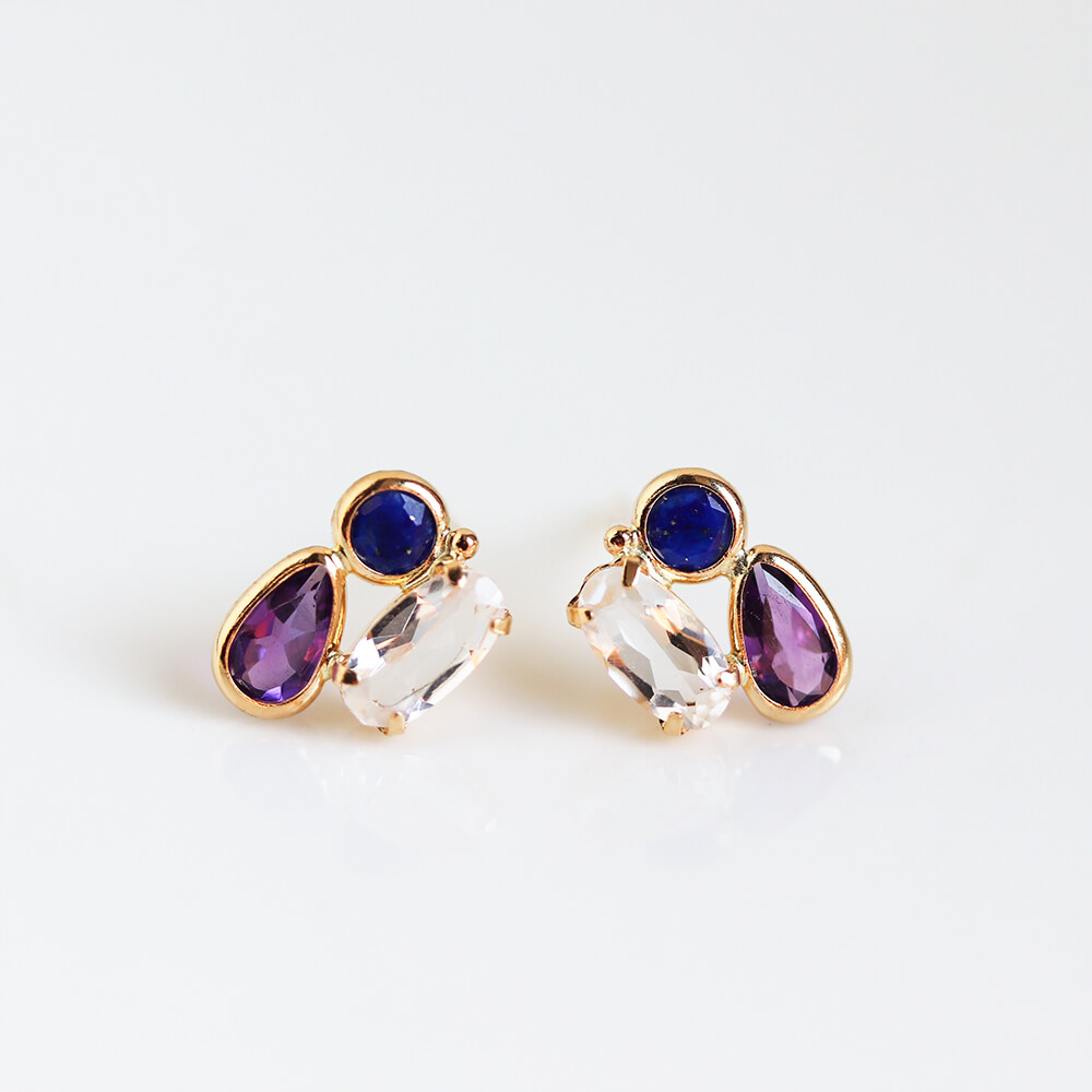 マルチカラー ストーン ピアス | K18〈Web限定〉