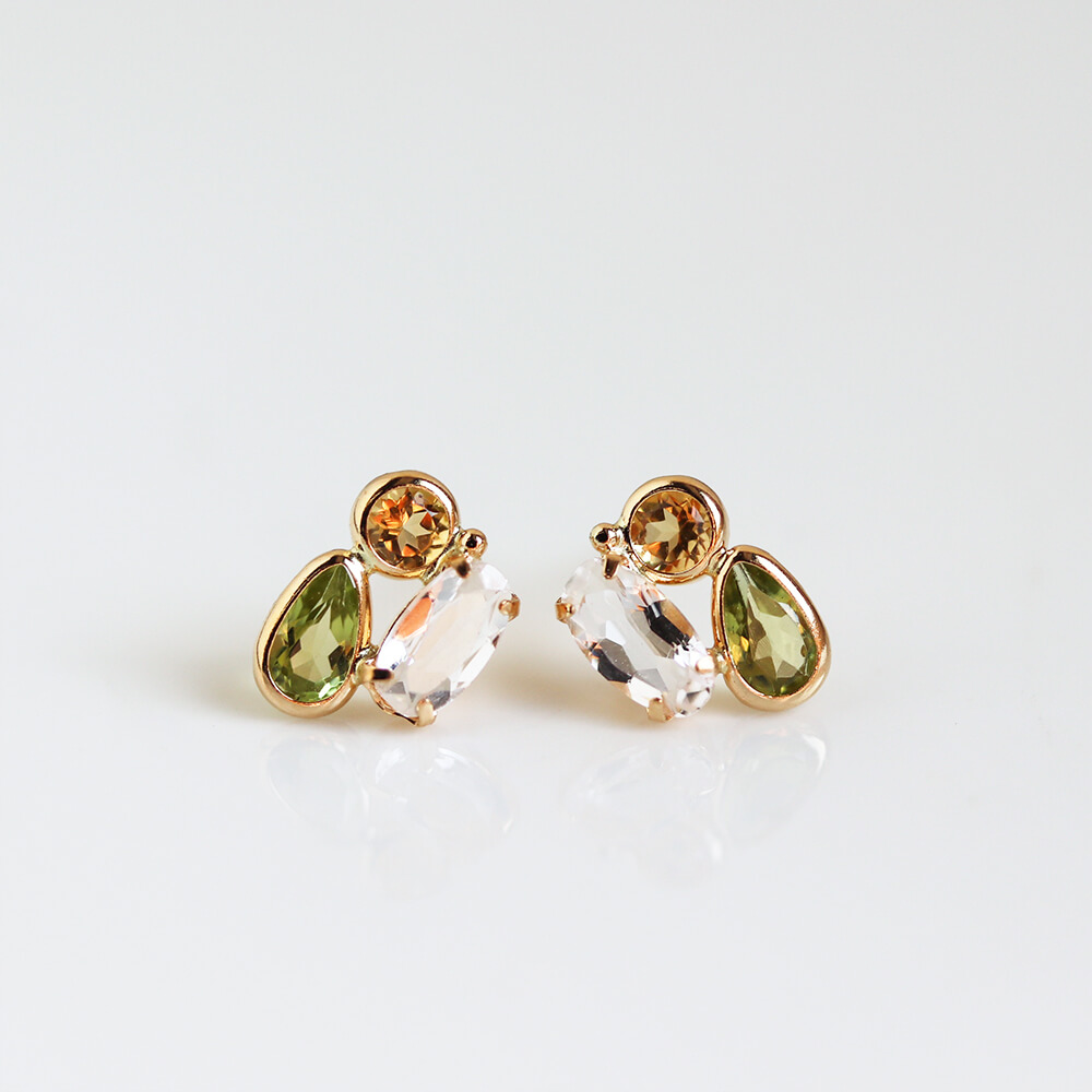 マルチカラー ストーン ピアス | K18〈Web限定〉