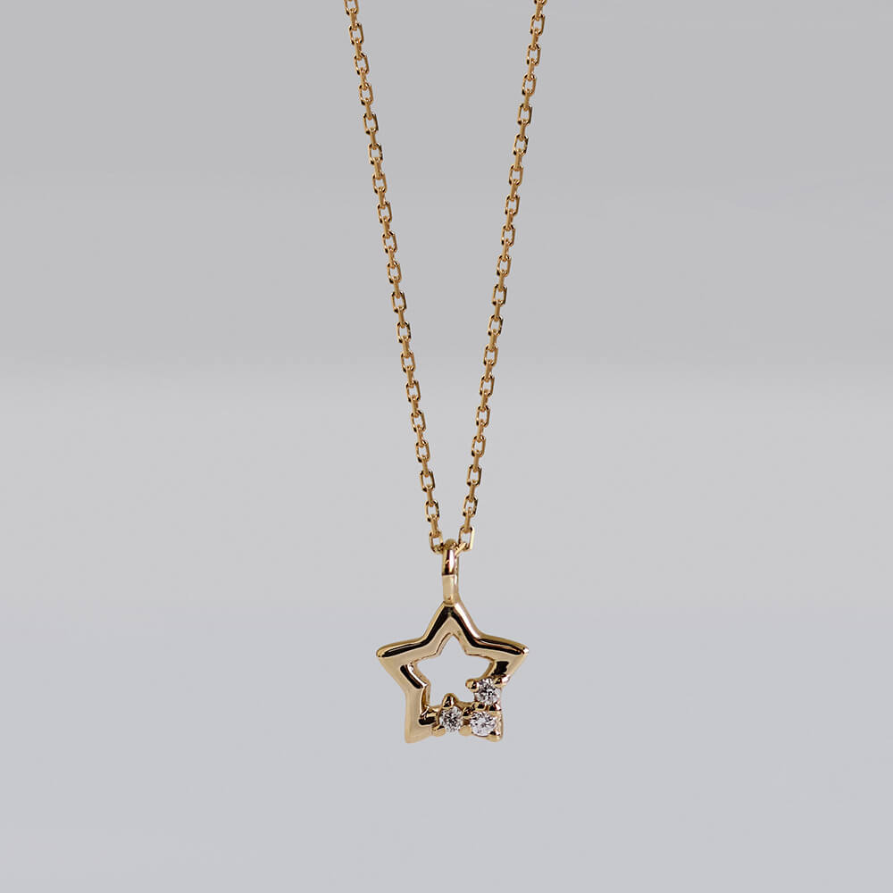 ダイヤモンド スター ネックレス | K10YG