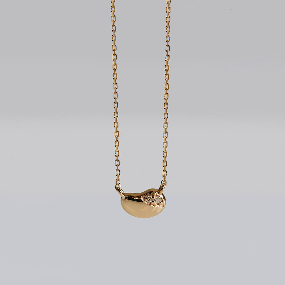 ダイヤモンド ビーンズ ネックレス | K10YG