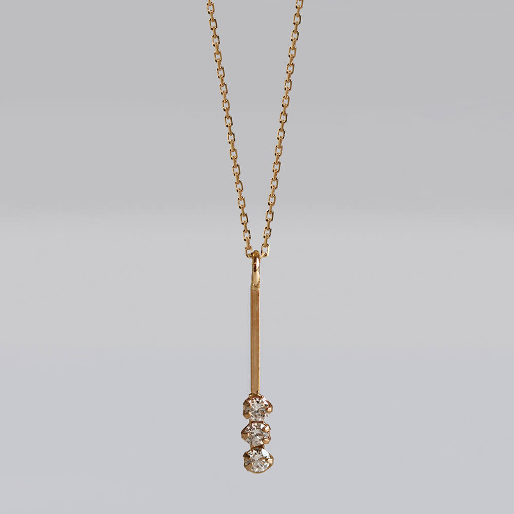 ダイヤモンド ライン ネックレス | K10YG