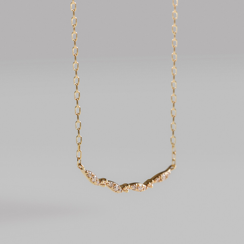 ダイヤモンド レース ネックレス | K10YG