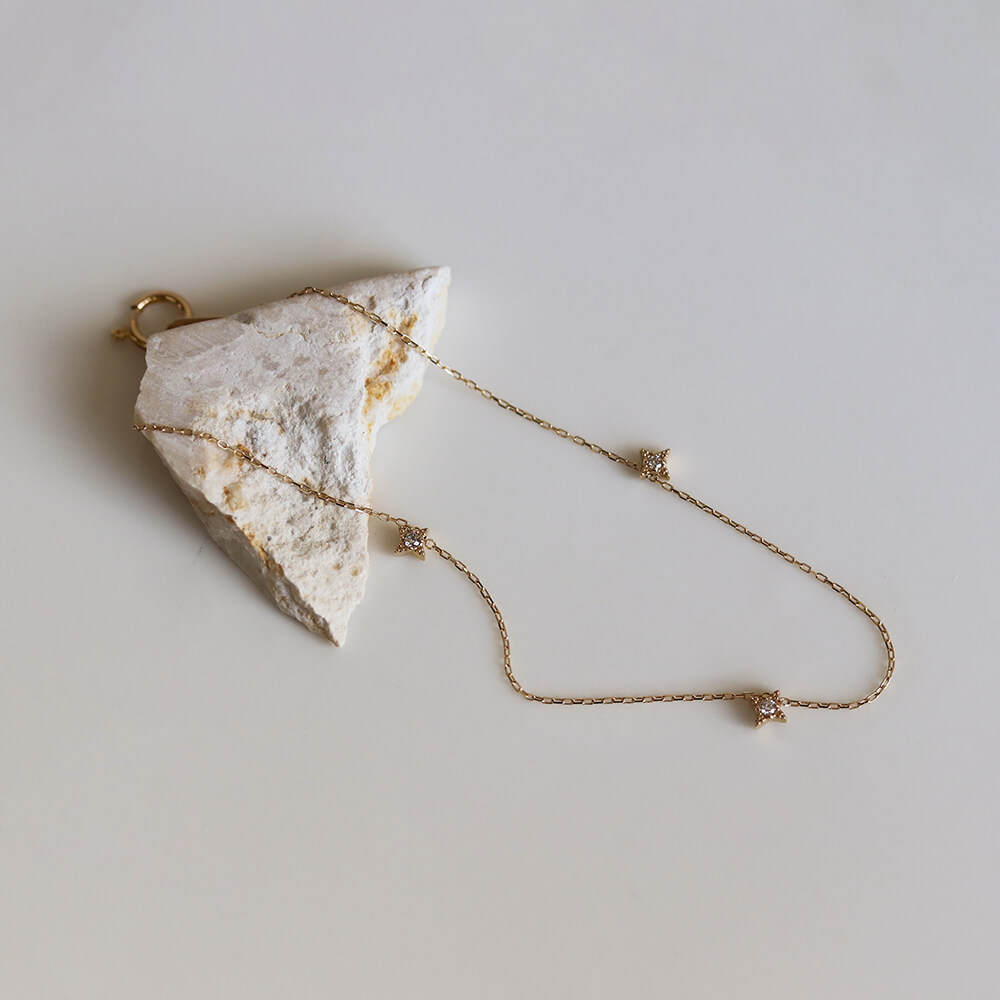 ダイヤモンド スター ブレスレット | K10YG